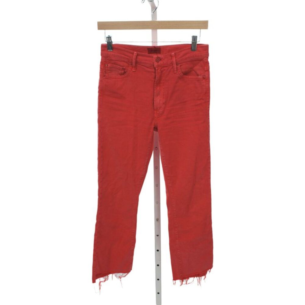 Mother Women Cropped Ankle Red Mid Rise Jeans Size 26